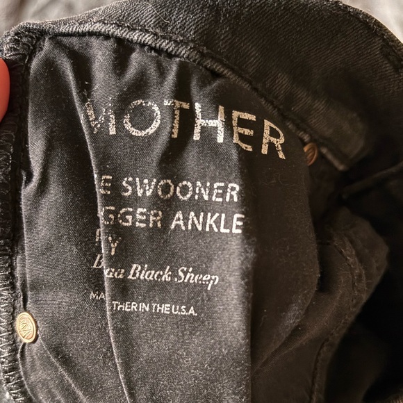 MOTHER High Rise Black Distressed Jeans - Picture 2 of 6